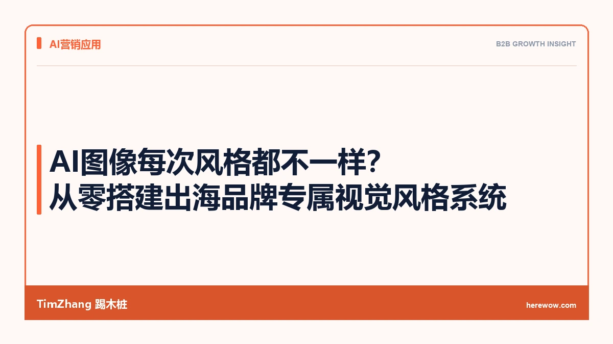 AI图像每次风格都不一样?从零搭建出海品牌专属视觉风格系统 - TimZhang踢木桩