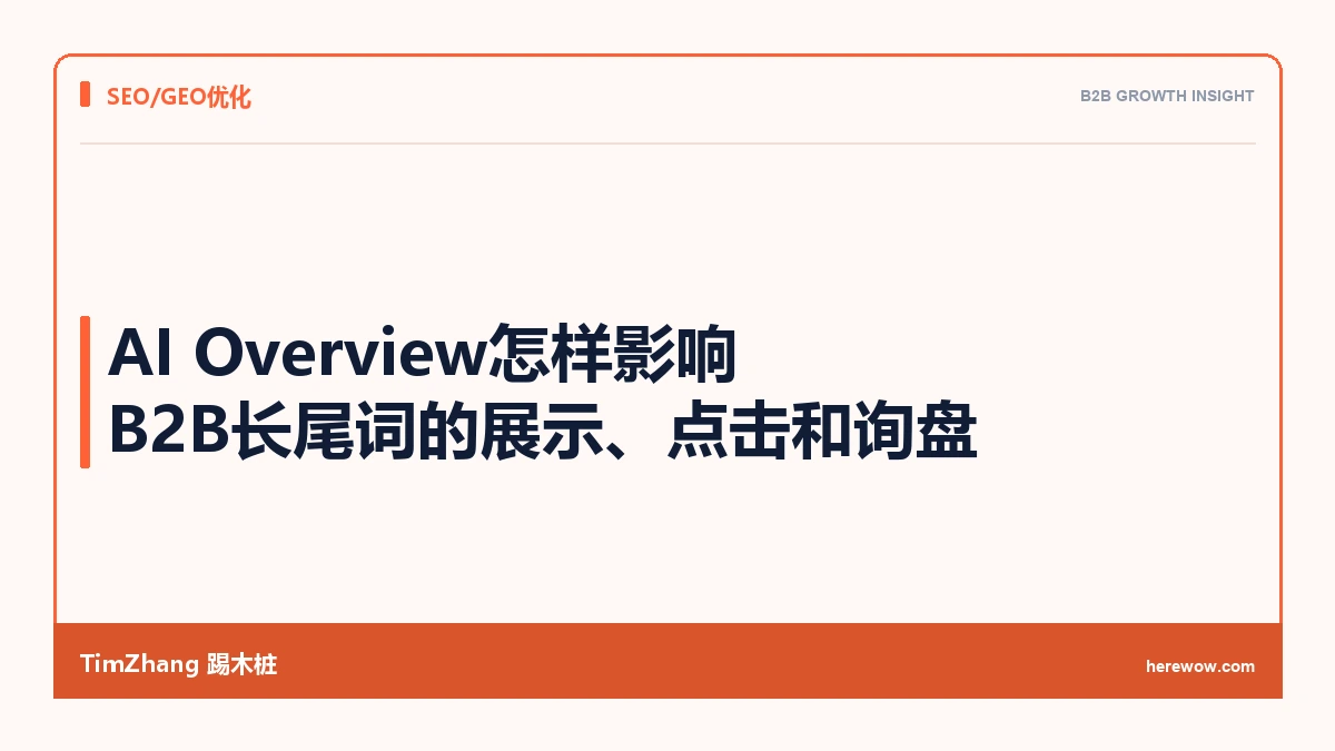AI Overview 会怎样影响 B2B 长尾词流量:2026年先分清展示、点击和询盘
