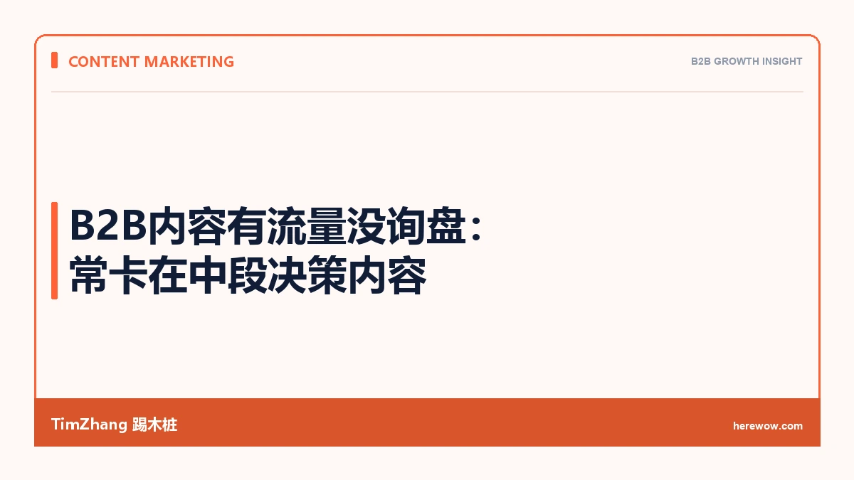 B2B内容为什么有流量没询盘：中段决策内容缺失