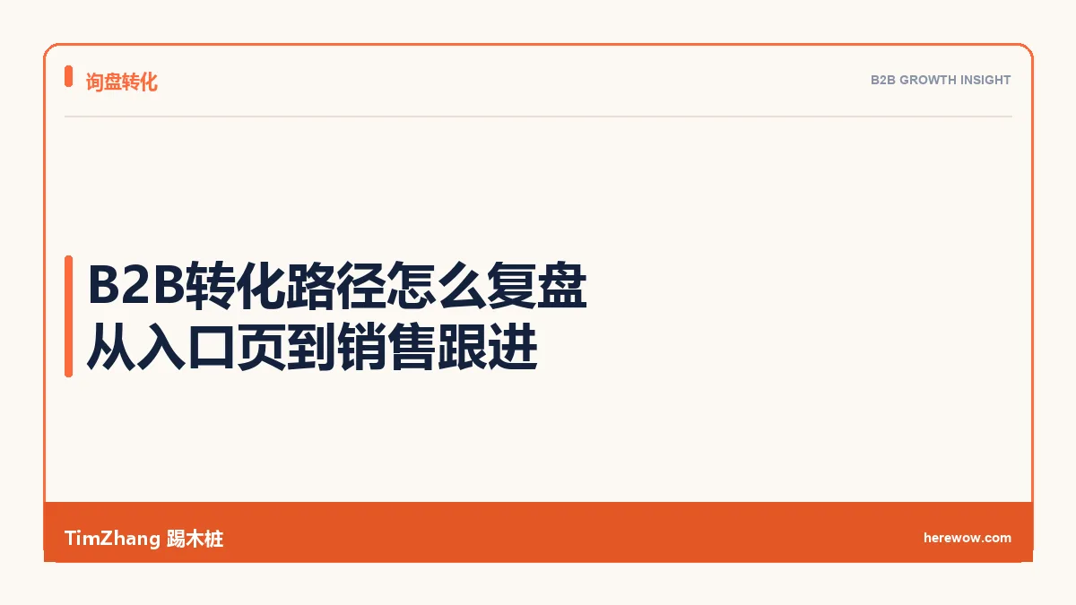 B2B转化路径怎么复盘:从入口页到销售跟进