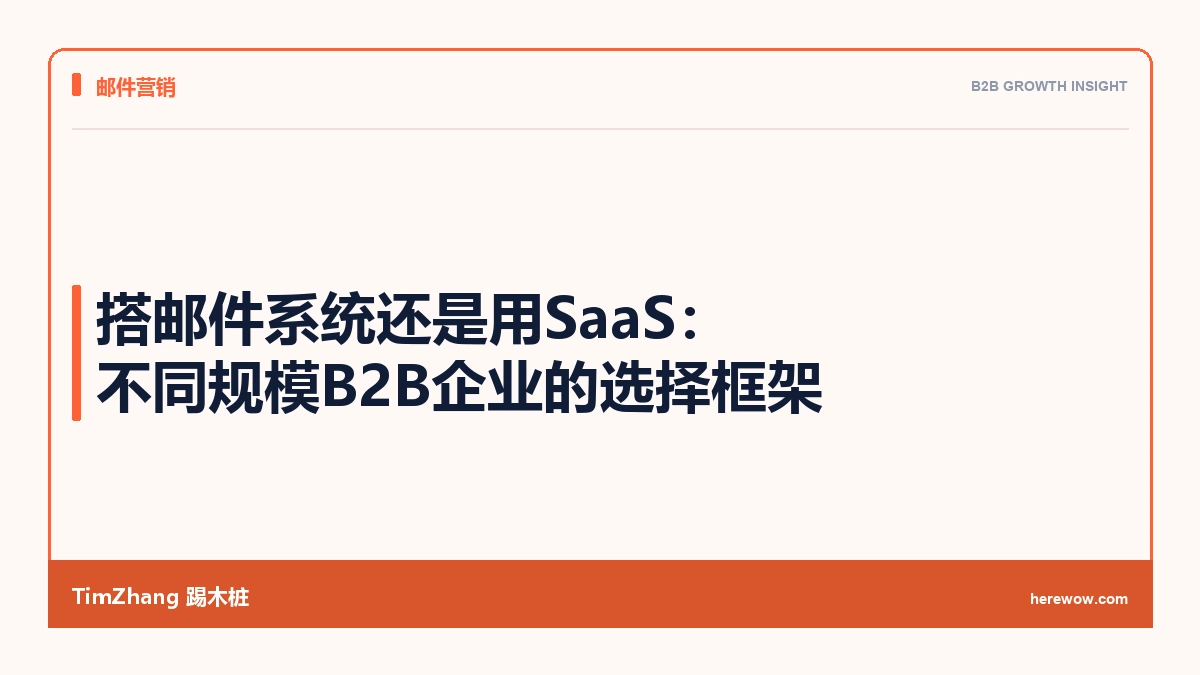 搭邮件系统还是用SaaS:不同规模B2B企业的选择框架
