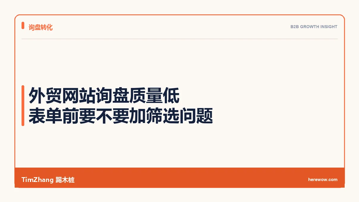 外贸网站询盘质量低:表单前要不要加筛选问题