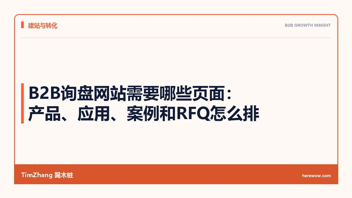 B2B询盘网站需要哪些页面：产品、应用、案例和RFQ怎么排