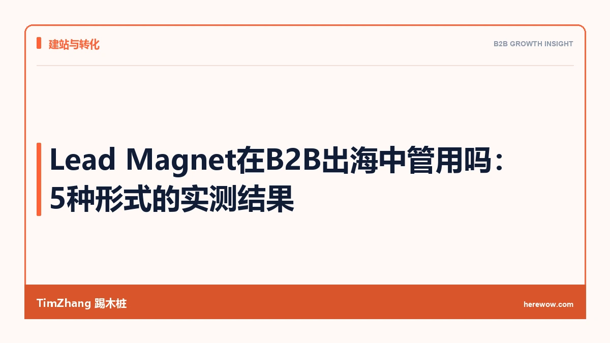 Lead Magnet在B2B出海中管用吗：5种形式的实测结果