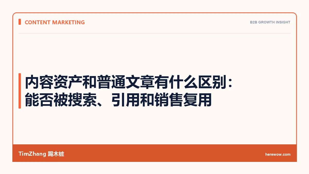 内容资产和普通文章有什么区别：能否被搜索、引用和销售复用