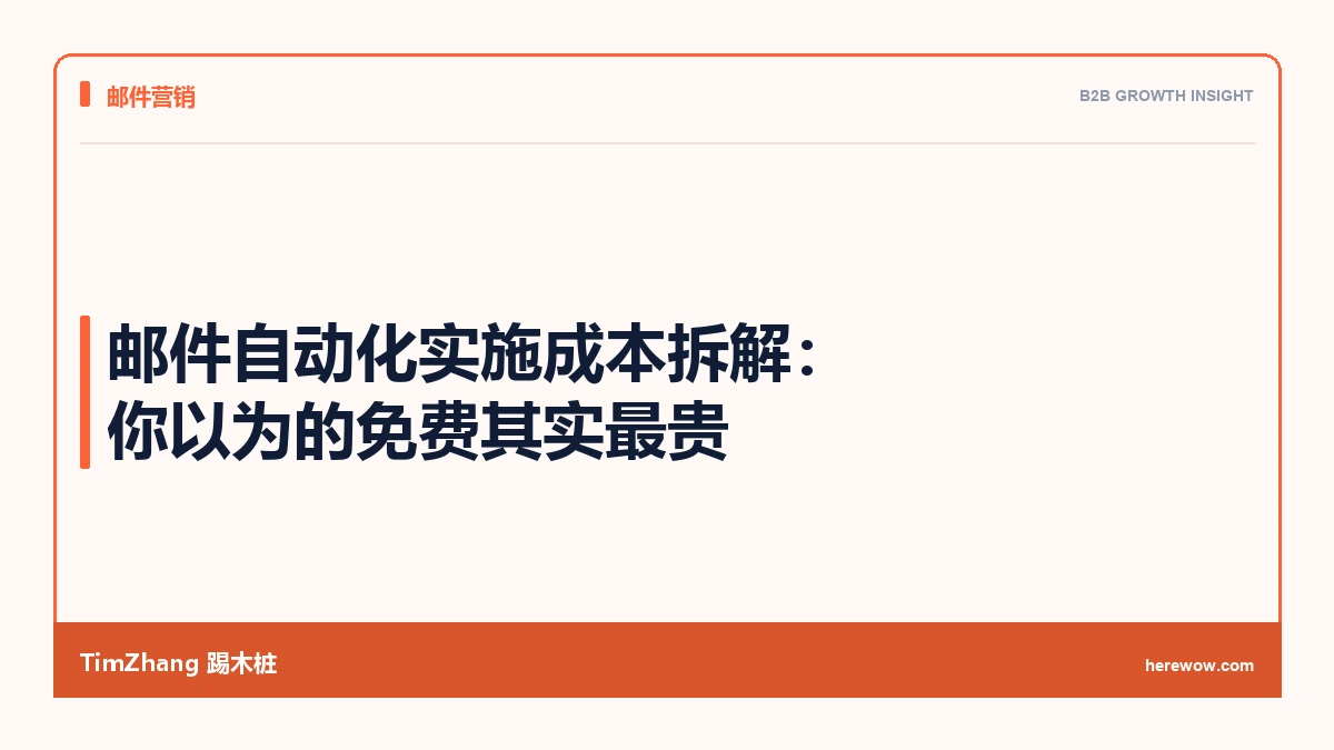 邮件自动化实施成本拆解:你以为的免费其实最贵