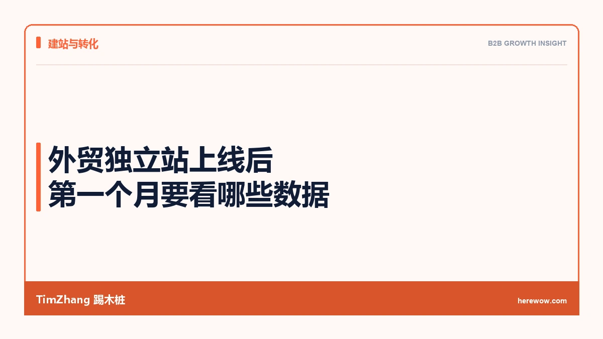 外贸独立站上线后第一个月要看哪些数据