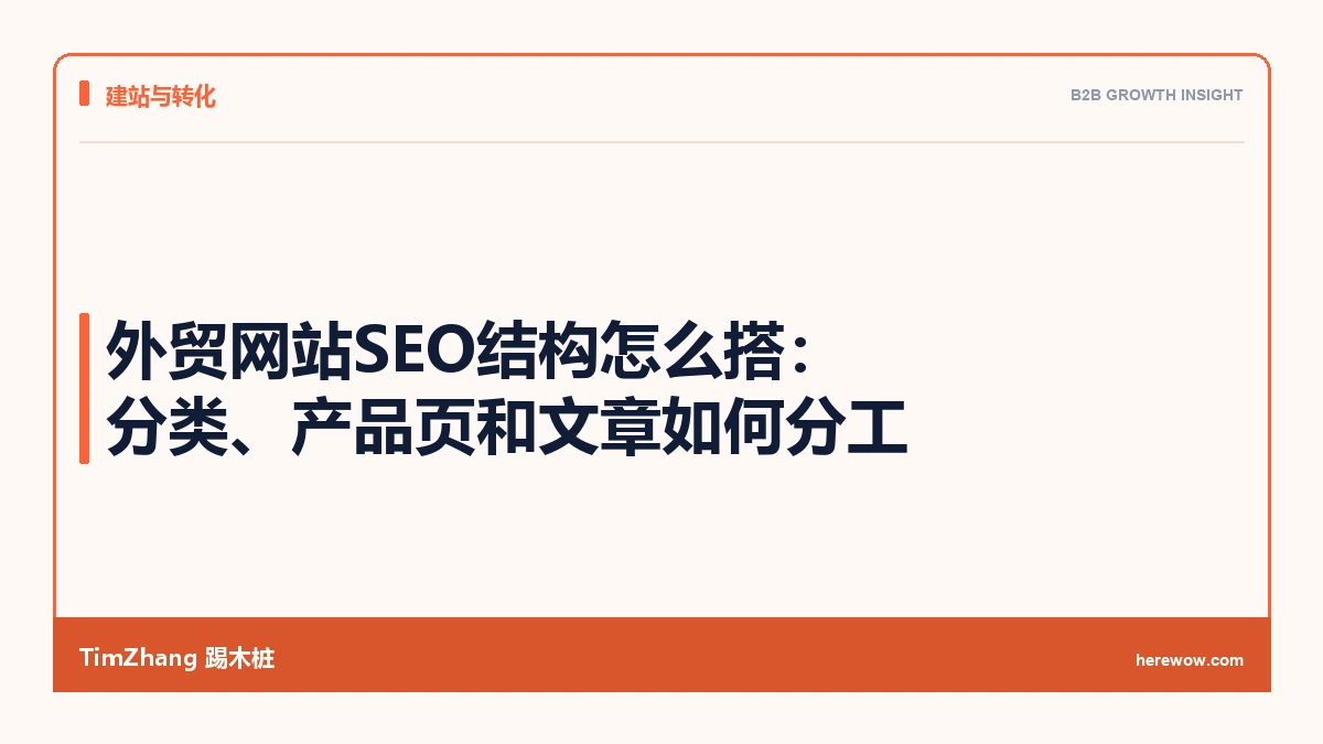 外贸网站SEO结构怎么搭:分类、产品页和文章如何分工