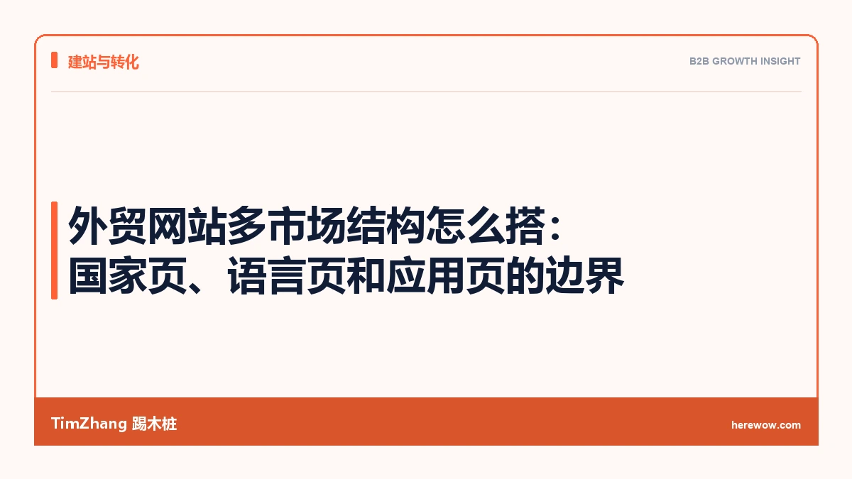 外贸网站多市场结构怎么搭:国家页、语言页和应用页的边界