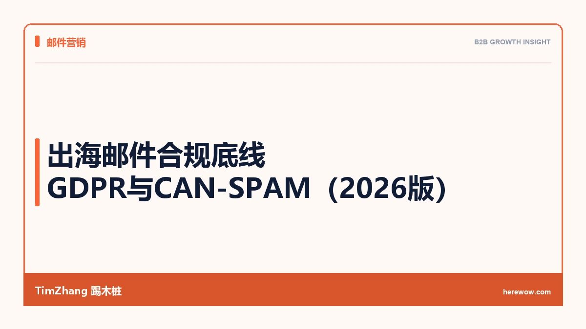 GDPR与CAN-SPAM:出海邮件营销必须懂的合规底线(2026年更新版) - TimZhang踢木桩