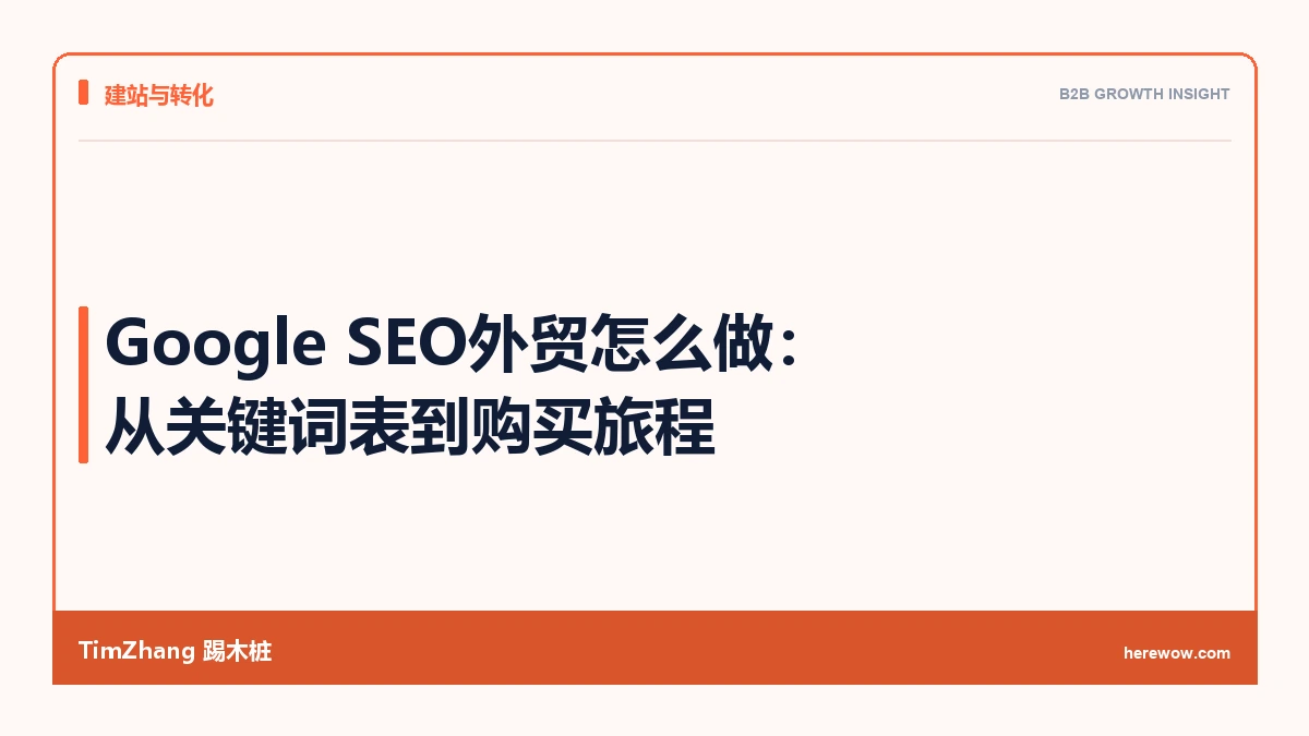 Google SEO外贸怎么做:从关键词表到购买旅程