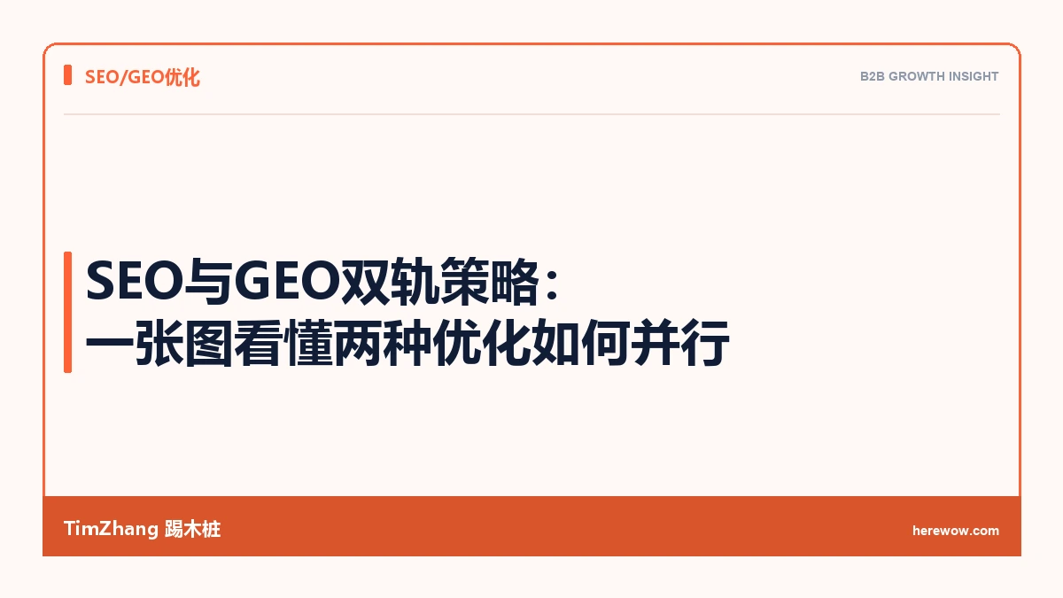 SEO与GEO双轨策略:一张图看懂两种优化如何并行