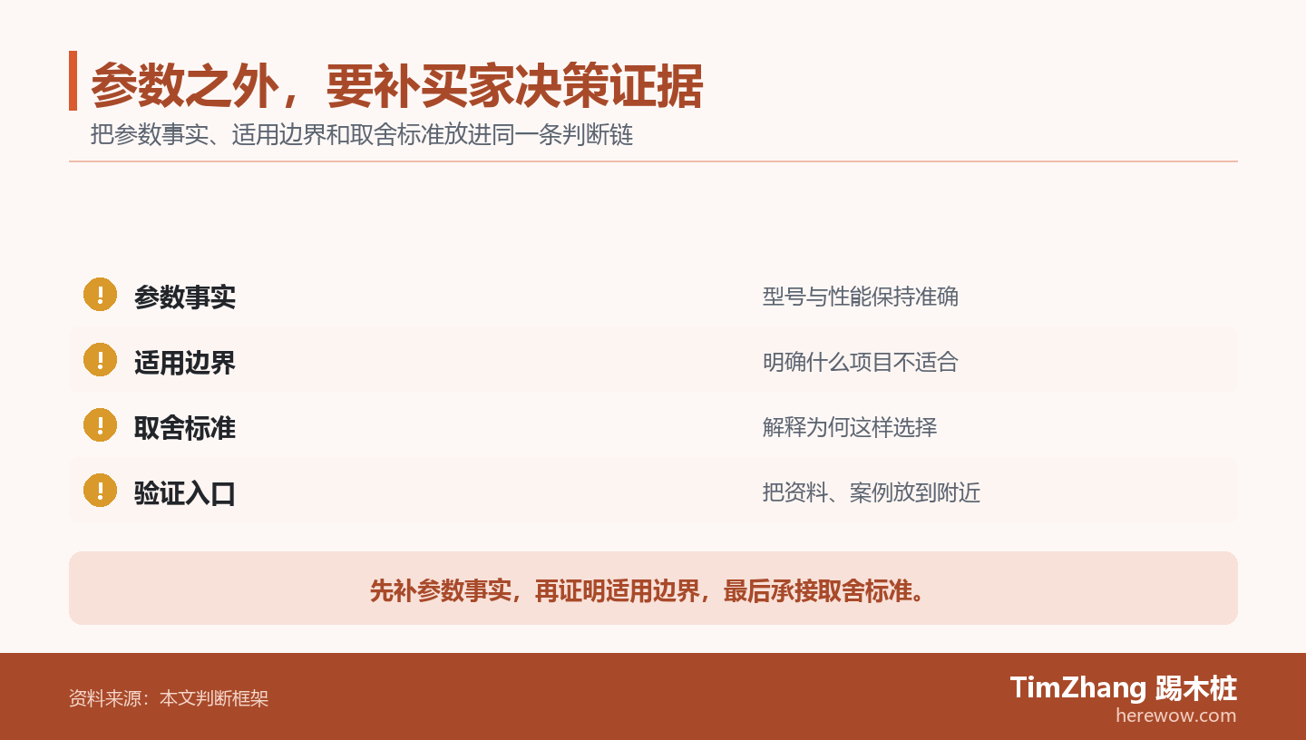 以参数事实、适用边界、取舍标准构成的放行检查清单,展示文章中的关键判断关系。