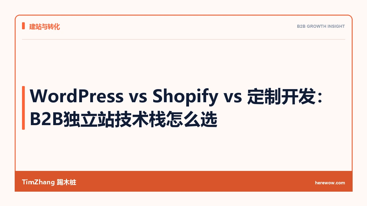 WordPress vs Shopify vs 定制开发:B2B独立站技术栈怎么选 - TimZhang踢木桩